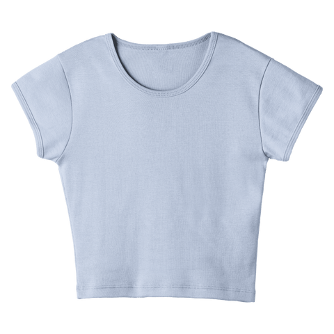 Venice Tee, cropped fitted cap sleeve baby tee in Healing Angelite color