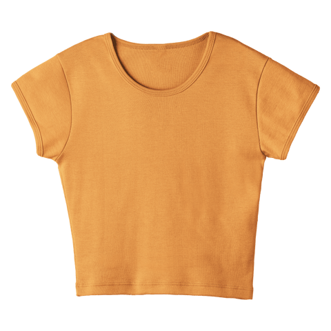 Venice Tee, cropped fitted cap sleeve baby tee in Healing Light color