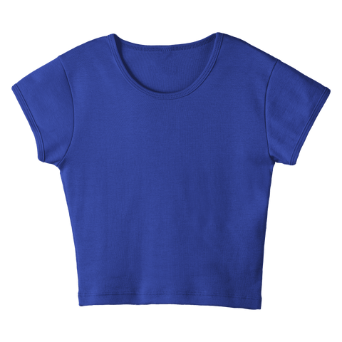 Venice Tee, cropped fitted cap sleeve baby tee in Lazuli Lover color