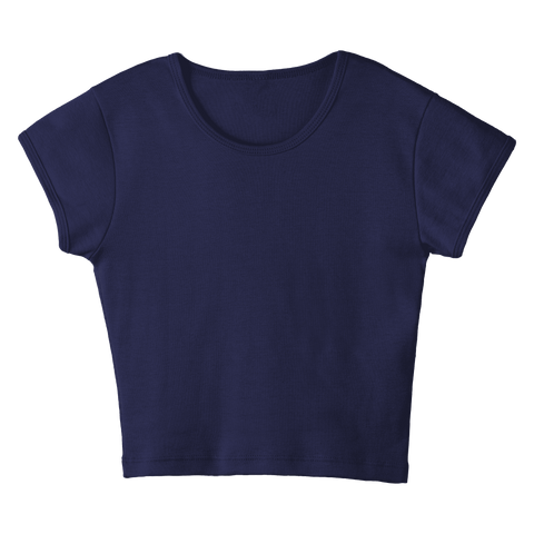 Venice Tee, cropped fitted cap sleeve baby tee in Midnight Chic color