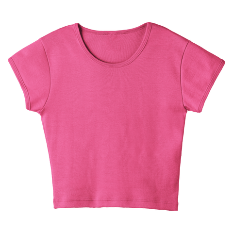 Venice Tee, cropped fitted cap sleeve baby tee in Pinki Minaj color