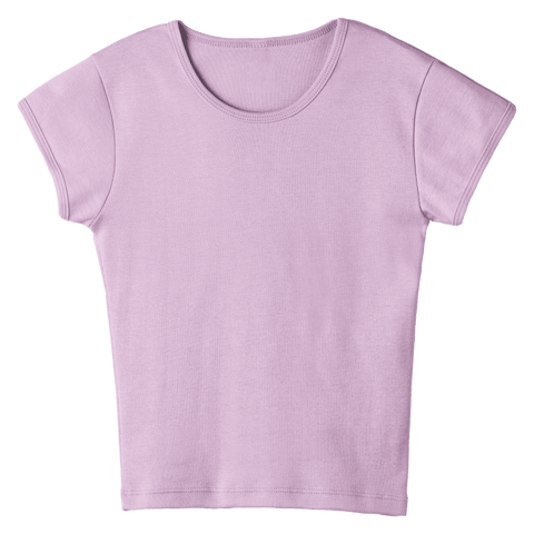 Venice Tee, full-length fitted cap sleeve baby tee in Aphrodite Approved color