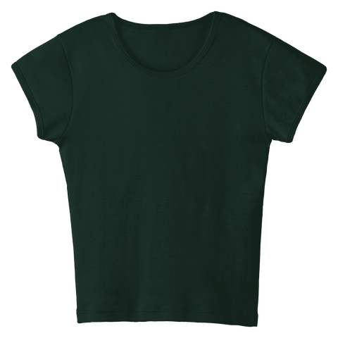 Venice Tee, full-length fitted cap sleeve baby tee in Camp Cutie color