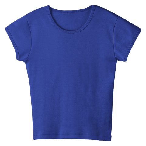 Venice Tee, full-length fitted cap sleeve baby tee in Lazuli Lover color