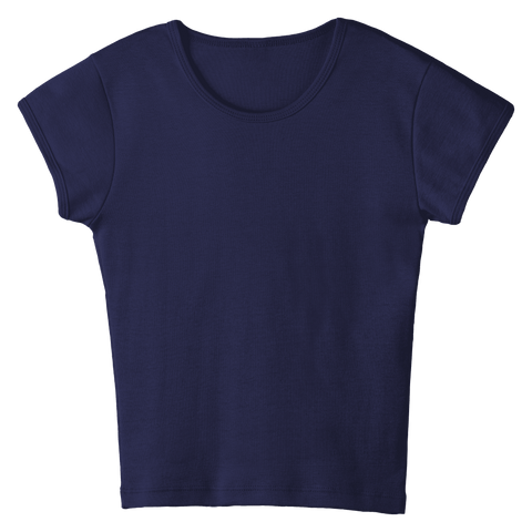 Venice Tee, full-length fitted cap sleeve baby tee in Midnight Chic color