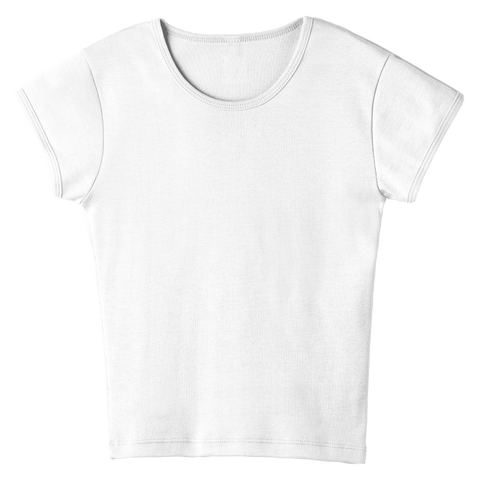 Venice Tee, full-length fitted cap sleeve baby tee in Opal White color