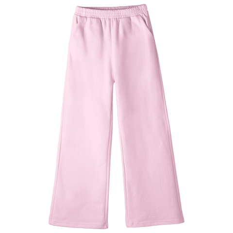 Catalina Sweats, custom fleece flare sweatpants in BB Blush color