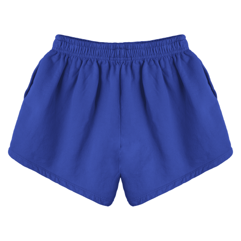 Miami Shorts, custom mid-rise fleece sweat shorts in Lazuli Lover color