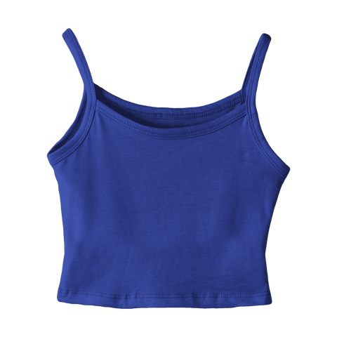 Hermosa Tank, custom cropped spaghetti strap tank top in Lazuli Lover color