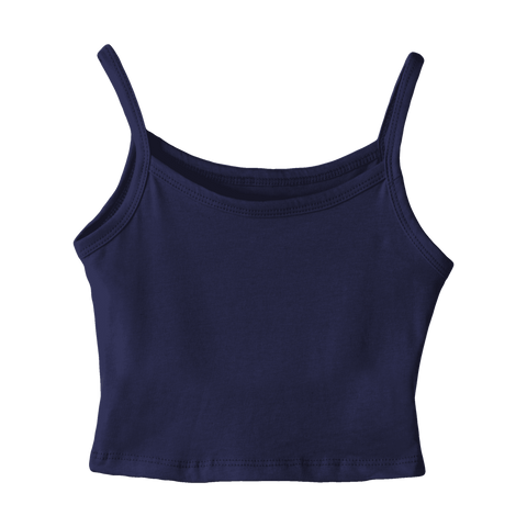 Hermosa Tank, custom cropped spaghetti strap tank top in Midnight Chic color