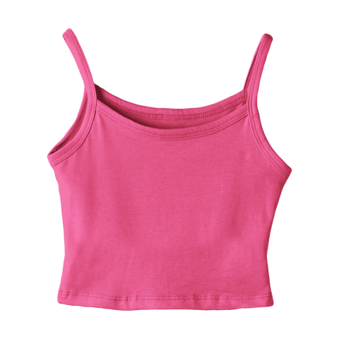 Hermosa Tank, custom cropped spaghetti strap tank top in Pinki Minaj color