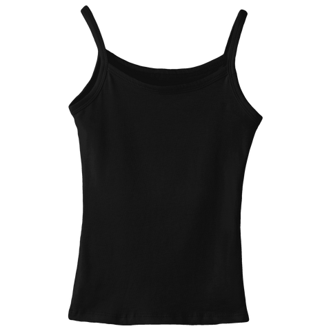 Hermosa Tank, custom full-length spaghetti strap tank top in Onyx Black color