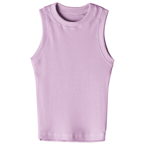 Laguna Tank, custom fitted full-length tank top with a high neckline in Aphrodite Approved color