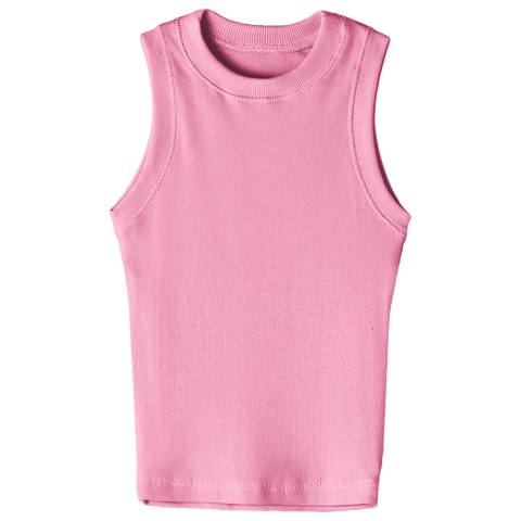 Laguna Tank, custom fitted full-length tank top with a high neckline in Dream House color