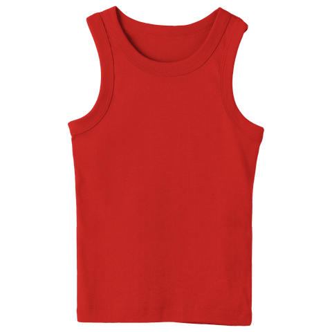 Malibu Tank, custom full-length fitted tank top with wide straps in Cherry Whisper color