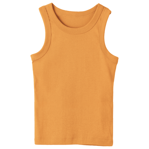 Malibu Tank, custom full-length fitted tank top with wide straps in Healing Light color