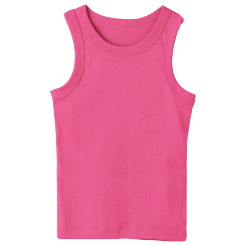 Malibu Tank, custom full-length fitted tank top with wide straps in Pinki Minaj color