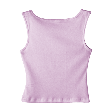 Santa Cruz Tank, custom cropped fitted tank top with boat neck in Aphrodite Approved color