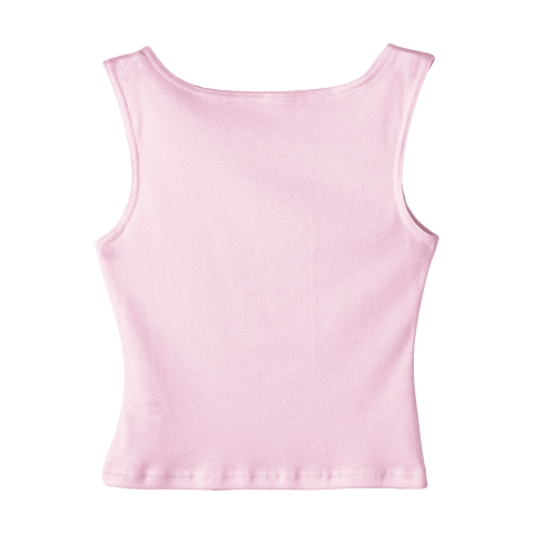 Santa Cruz Tank, custom cropped fitted tank top with boat neck in BB Blush color