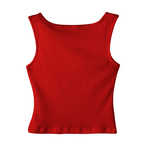 Santa Cruz Tank, custom cropped fitted tank top with boat neck in Cherry Whisper color