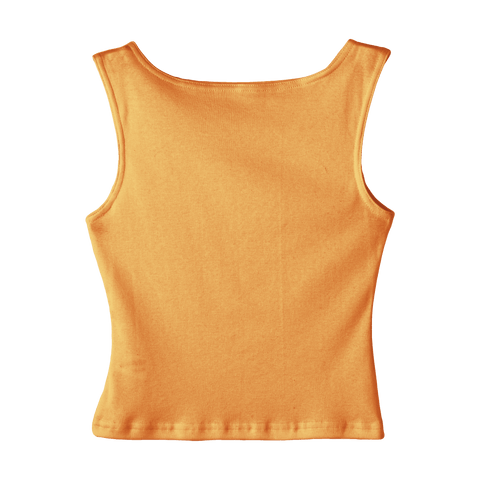 Santa Cruz Tank, custom cropped fitted tank top with boat neck in Healing Light color