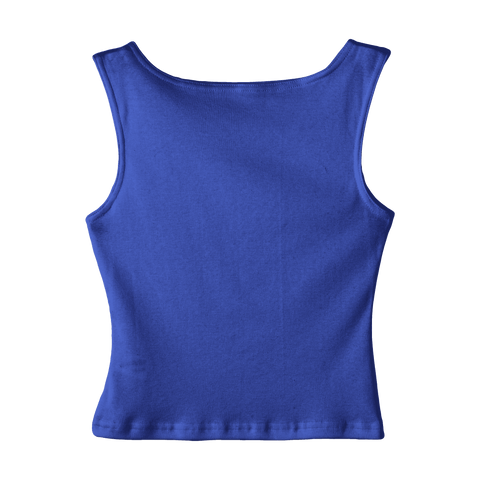 Santa Cruz Tank, custom cropped fitted tank top with boat neck in Lazuli Lover color