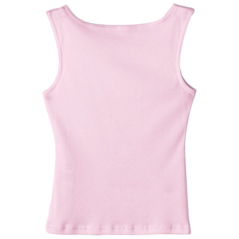 Santa Cruz Tank, custom full-length fitted tank top with boat neck in BB Blush color