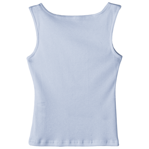 Santa Cruz Tank, custom full-length fitted tank top with boat neck in Healing Angelite color