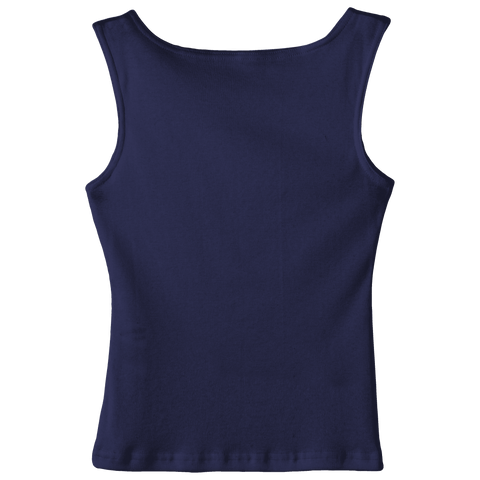 Santa Cruz Tank, custom full-length fitted tank top with boat neck in Midnight Chic color