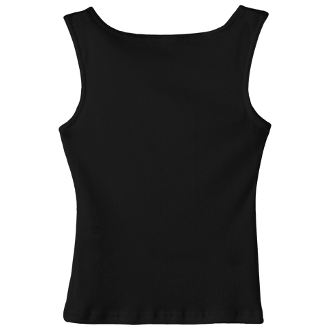 Santa Cruz Tank, custom full-length fitted tank top with boat neck in Onyx Black color