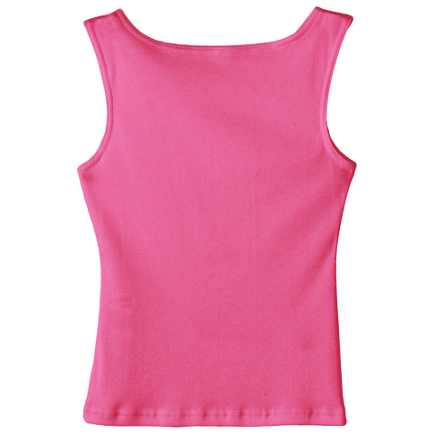 Santa Cruz Tank, custom full-length fitted tank top with boat neck in Pinki Minaj color