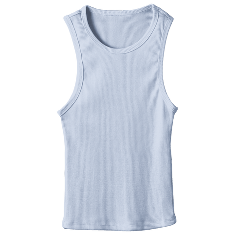 Santa Monica Tank, custom fitted full-length tank top in Healing Angelite color