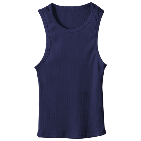 Santa Monica Tank, custom fitted full-length tank top in Midnight Chic color
