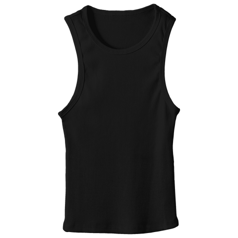 Santa Monica Tank, custom fitted full-length tank top in Onyx Black color
