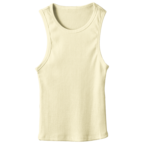 Santa Monica Tank, custom fitted full-length tank top in Sandy Chic color