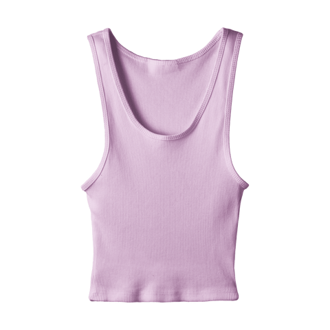 Sunset Tank, custom cropped scoop neck tank top in aphrodite approved color