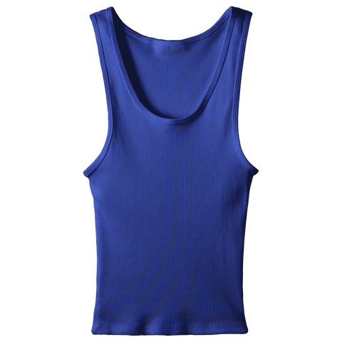 Sunset Tank, custom full-length scoop neck tank top in lazuli lover color