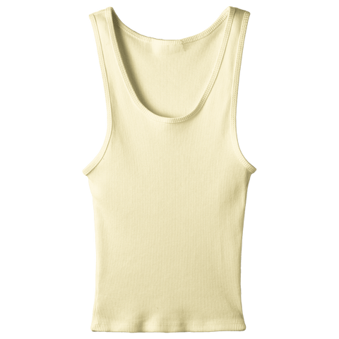 Sunset Tank, custom full-length scoop neck tank top in sandy chic color