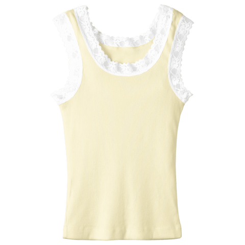 Victoria Tank, custom full-length lace tank top in sandy chic color