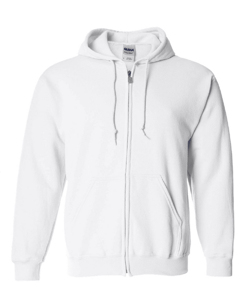 Gildan Heavy Blend Zip Up Hoodie 186000 in White