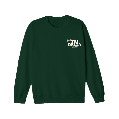 Greetings From Camp Crewneck-Delta Delta Delta-M-green