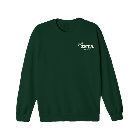 Greetings From Camp Crewneck-Zeta Tau Alpha-M-green